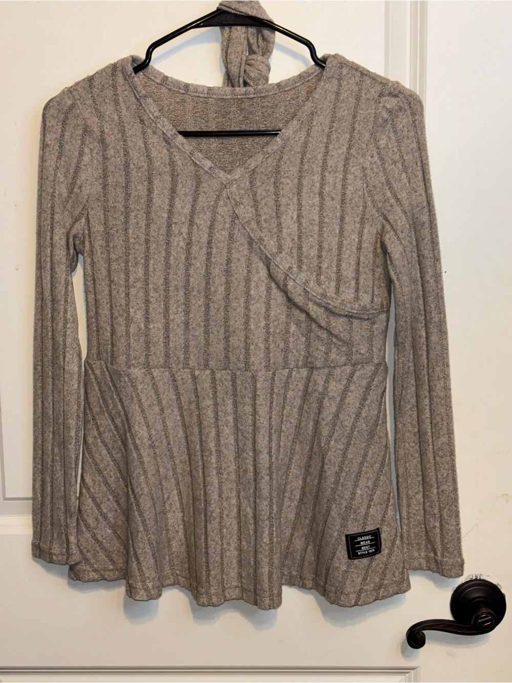 Women's Cozy Ribbed Open Cardigan in Heather Taupe